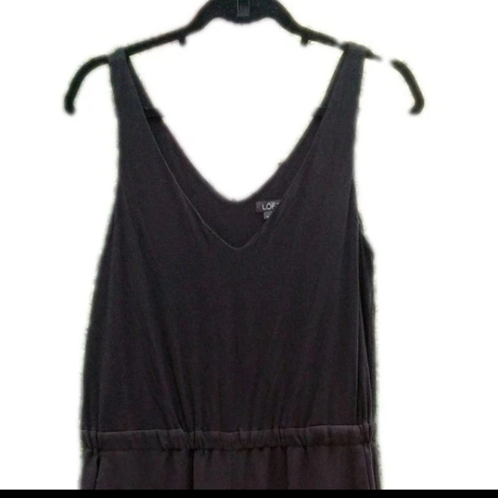 Loft Black Vneck Wide Leg Jumpsuit Medium - Picture 2 of 6
